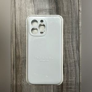 White IPhone 14 Pro Max silicone phone case, NWOT